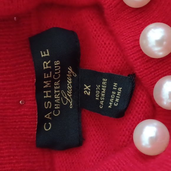 NWT **Charter Club Luxury Pearl 100% Cashmere Sweater ** SZ 2X - Picture 7 of 10